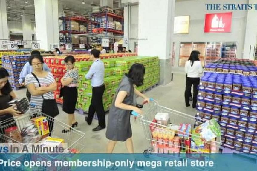 In today's News In A Minute, we look at Fairprice opening a membership-only mega retail store at the FairPrice hub in Joo Koon. -- PHOTO: SCREENGRAB FROM RAZORTV