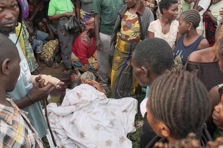 An overnight attack by suspected Ugandan rebels in the area of Beni in the eastern Democratic Republic of Congo has left 36 people dead, authorities said on Dec 7, 2014. This file photo take Oct 20 near the town of Beni in easter DR Congo,shows peopl