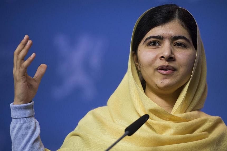 Pakistani Nobel Peace Prize laureate Malala Yousafzai said that she could see herself becoming prime minister of her country in about 20 years,&nbsp;in a press conference in Oslo on Dec 11, 2014. -- PHOTO: AFP