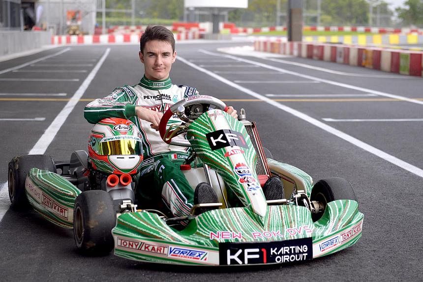 Former karting world champion Flavio Camponeschi is in town to launch the Singapore leg of the 2015 Rok Cup, an international series of go-karting races that will be held in the Republic for the first time next year. -- PHOTO: ST FILE