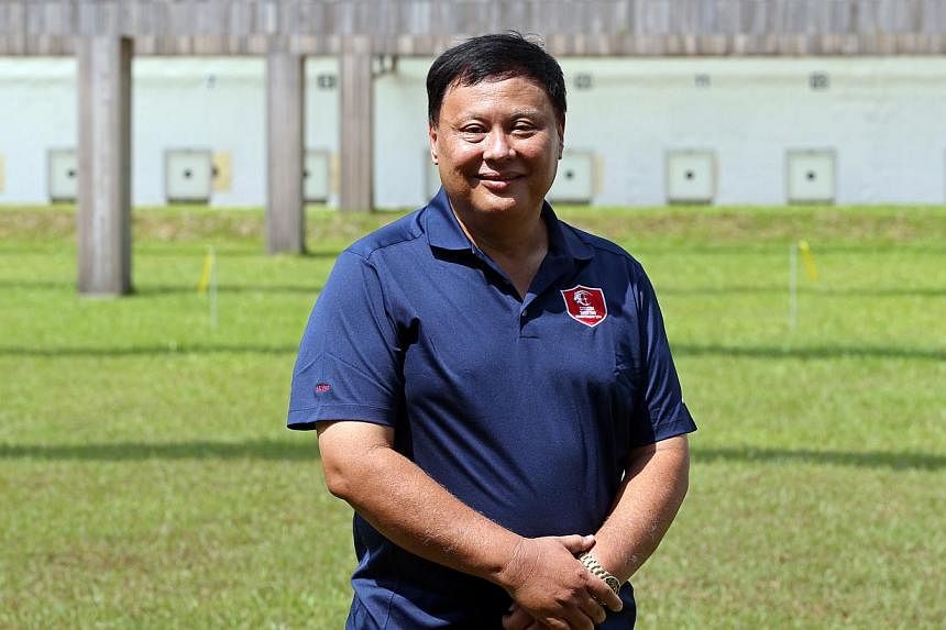 Singapore Shooting Association president Michael Vaz has set his shooters a target of six gold medals at next year's Singapore SEA Games. -- ST PHOTO:&nbsp;SEAH KWANG PENG