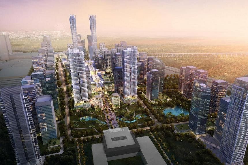 An artist's impression of Danga Heights in Johor, Malaysia. The weaker ringgit is expected to attract more Singaporeans to Johor to invest in property. --PHOTO: ISKANDAR WATERFRONT HOLDINGS