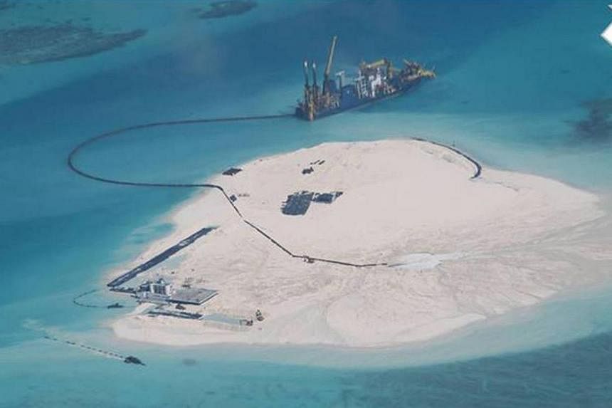 A photograph dated Feb 25, 2014, of the Johnson South Reef, which is claimed by the Philippines and Vietnam and which&nbsp;appear to show large-scale reclamation in stages done by China.&nbsp;Vietnam has helped ensure peace in the South China Sea dis