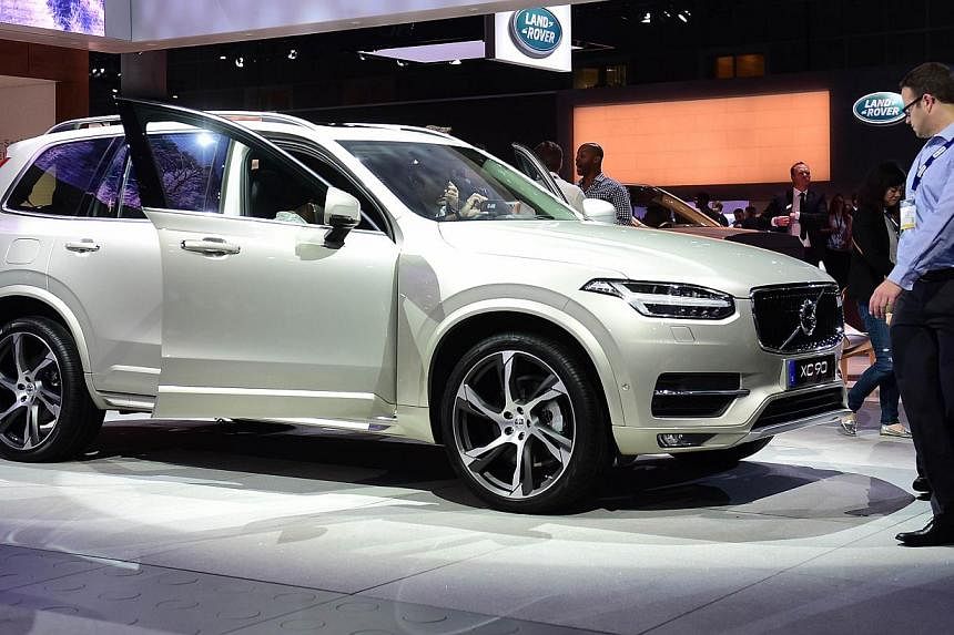 Volvo Car Corp said it will start selling vehicles online as it rolls out new models to compete with German luxury rivals such as BMW. -- PHOTO: AFP&nbsp;