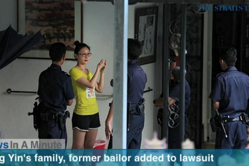 In today's News In A Minute, we look at former China tour guide Yang Yin's wife, parents and former bailor being sued for damages in the legal tussle over wealthy widow Chung Khin Chun's $40 million assets. -- PHOTO: SCREENGRAB FROM RAZORTV