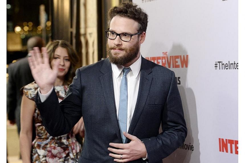 Cast member Seth Rogen poses during premiere of the film The Interview in Los Angeles, California on Dec 11, 2014. -- PHOTO: REUTERS