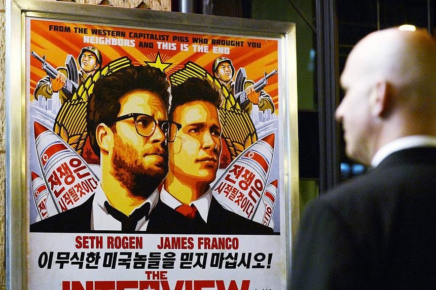 A security guard stands at the entrance of a theatre during the premiere of The Interview in Los Angeles, California in this Dec 11, 2014 photo. Sony Pictures has "no further release plans" for the parody film that has angered North Korea, after canc
