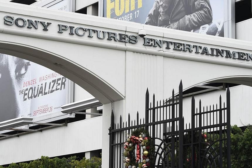 In this Dec 16, 2014 file photo the entrance of Sony Pictures Studios in Culver City, California. -- PHOTO: AFP