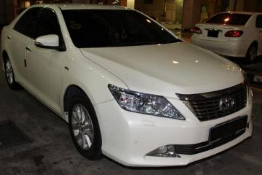 Car in which a packet of heroin was recovered at Tuas Checkpoint.&nbsp;-- PHOTO:&nbsp;ICA/CNB