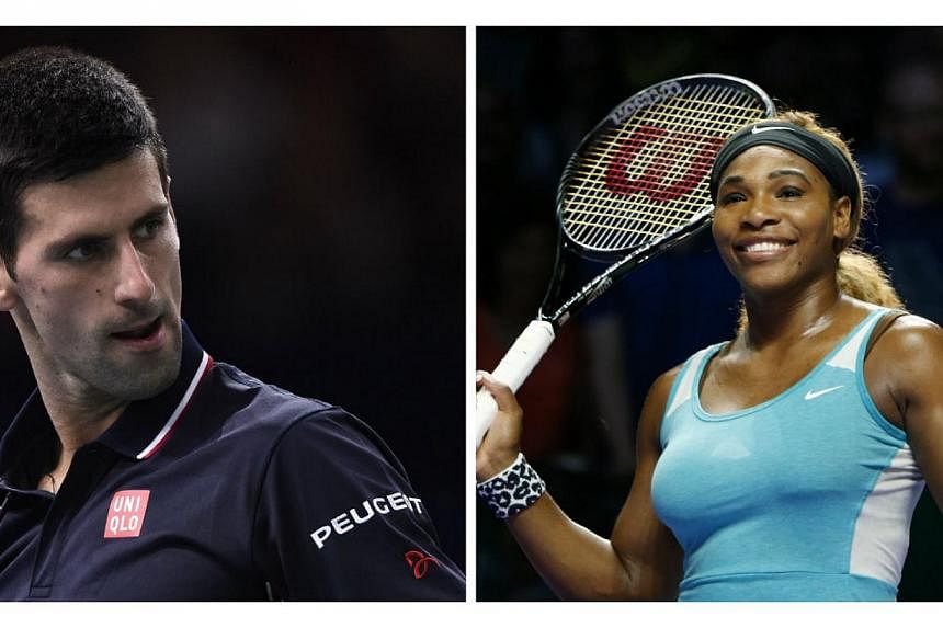 Novak Djokovic (left) and Serena Williams were named as men's and women's World Champions for 2014 on Thursday by the International Tennis Federation. -- PHOTOS: AFP, REUTERS