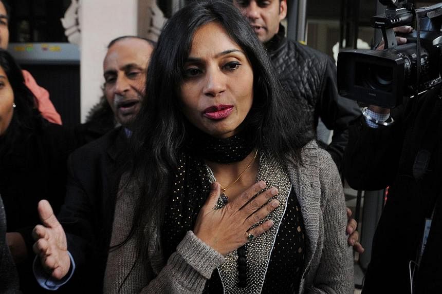 File picture of Indian diplomat Devyani Khobragade (C), at the centre of a bitter row with the United States, who has been stripped of her duties over unauthorised statements to media, a government source and reports said on December 20, 2014. --PHOT