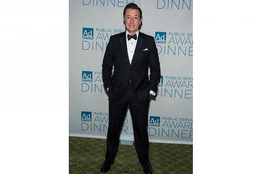 Political Satirist Stephen Colbert attends Ad Council's 61st Annual Public Service Award Dinner at The Waldorf Astoria on Nov 19, 2014 in New York City. -- PHOTO: AFP
