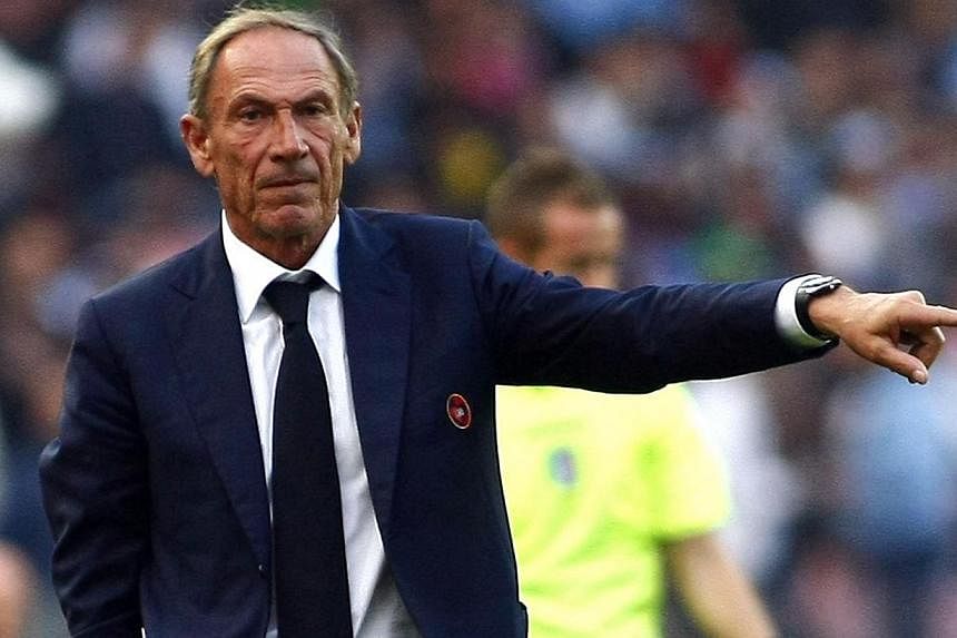 Cagliari's Czech coach Zdenek Zeman gestures during the Italian Serie A football match SSC Napoli v Cagliari Calcio on Nov 23, 2014, at the San Paolo stadium in Naples. -- PHOTO: AFP