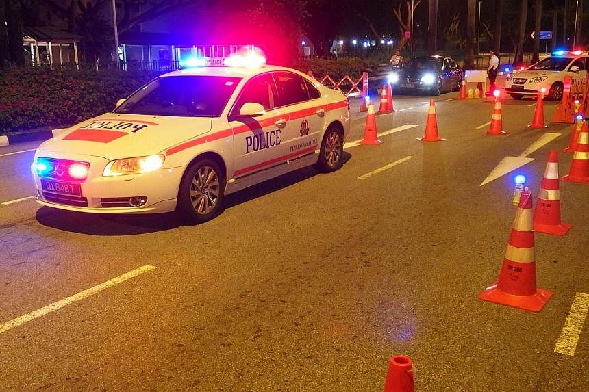 The Traffic Police will step up on anti-drink driving operations during the festive season. It will also set up road blocks islandwide. -- PHOTO: SINGAPORE POLICE FORCE