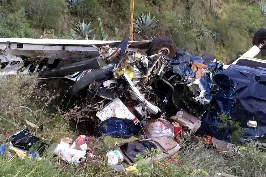 The remains of a Cessna aircraft belonging to Alas de Colombia, a small regional airline,&nbsp;that crashed in a rural area of Piedecuestas, department of Santander, Colombia, on Dec 25, 2104. Seven people died when the trade plane they were travelli