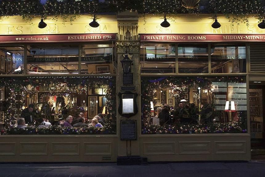 The exterior of Rules restaurant in London is seen in this Dec 15, 2011 file photo. -- PHOTO: REUTERS