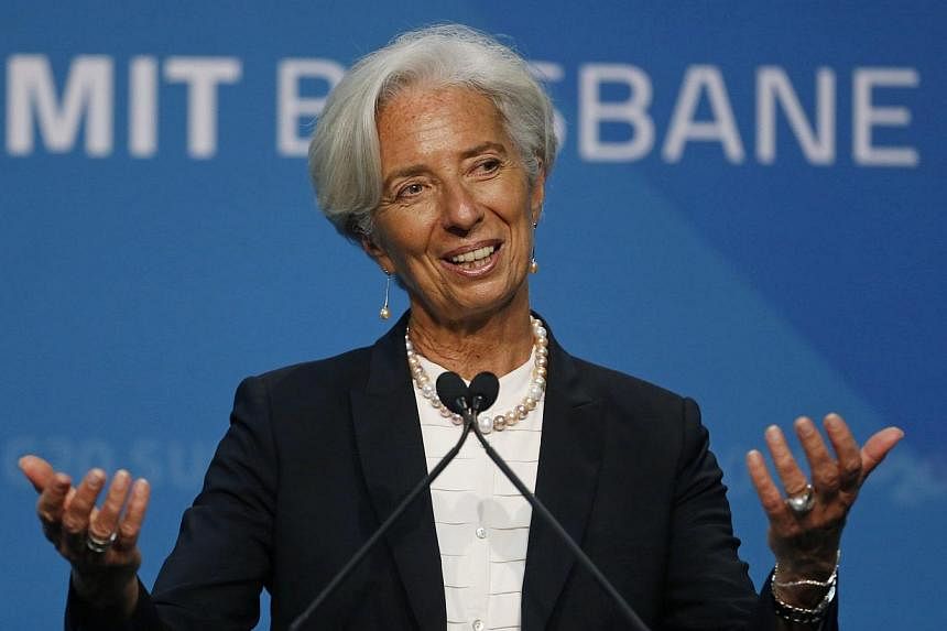 IMF managing director Christine Lagarde speaking at a news conference at the end of the G20 Leaders Summit in Brisbane on Nov 16, 2014. -- PHOTO: REUTERS