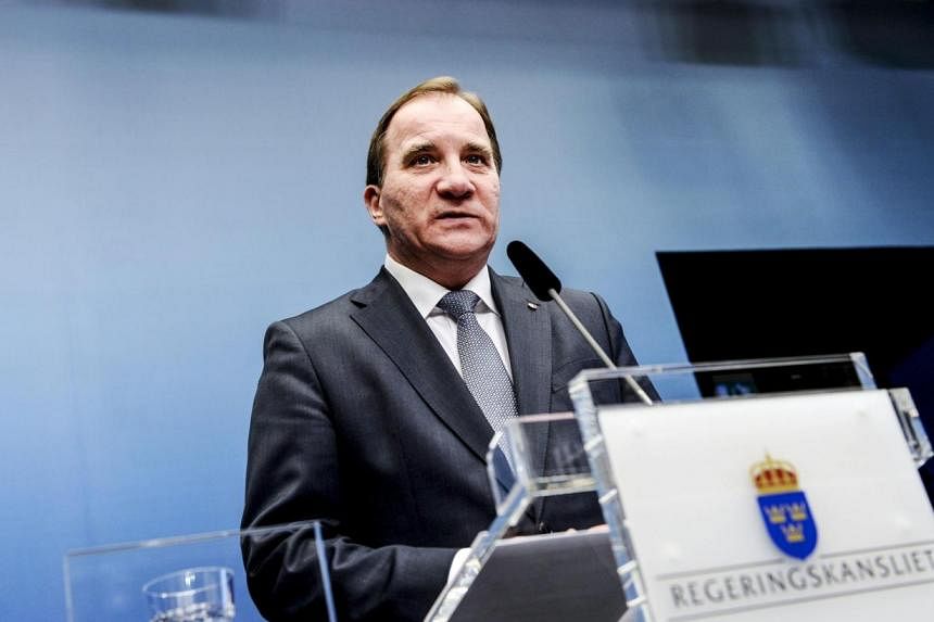 Sweden's Prime Minister Stefan Lofven speaks during a news conference at the Chancellery in Stockholm Dec 2, 2014. &nbsp;Swedish Prime Minister Stefan Lofven will later on Saturday call off a planned snap election, Swedish daily Expressen reported on