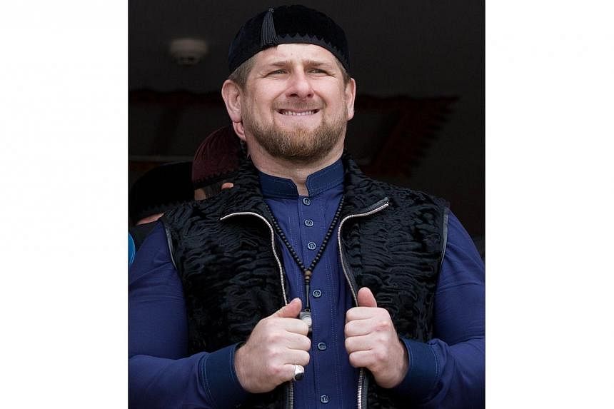 A file photo taken on March 23, 2014 shows Chechen President Ramzan Kadyrov attending the dedication ceremony of a new mosque in the Arab Israeli town of Abu Ghosh, west of Jerusalem. -- PHOTO: AFP