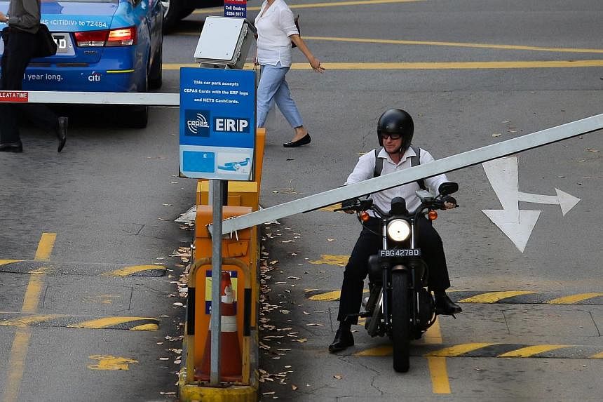 A new season parking ticket for motorcycles, which&nbsp;will allow short-term parking at most HDB and URA car parks for a flat monthly fee of $20, will be available for use from Jan 1, 2015. -- ST FILE PHOTO