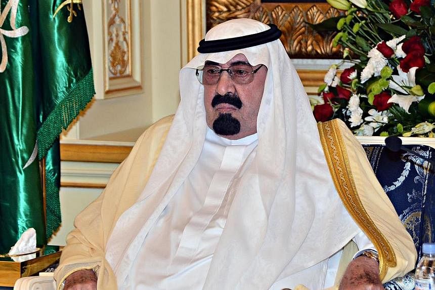 Saudi Arabia's ailing King Abdullah, 91, was admitted to hospital on Wednesday for "medical checks," the royal court said. -- PHOTO: AFP