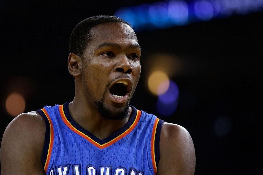 Kevin Durant scored 44 points on Wednesday in his return after missing six games, powering the Oklahoma City Thunder over visiting Phoenix 137-134 in overtime. -- PHOTO: AFP&nbsp;