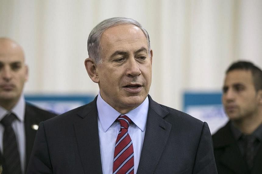 Israeli Prime Minister Benjamin Netanyahu easily won a primary vote to remain leader of the ruling rightwing Likud party ahead of a snap election on March 17. -- PHOTO: REUTERS&nbsp;