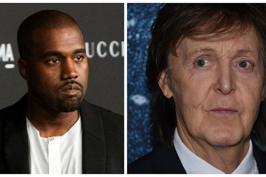 Musical powerhouses Kanye West (left) and Paul McCartney have teamed up in a surprise collaboration to produce a new single released Thursday, Only One. -- PHOTOS: AFP