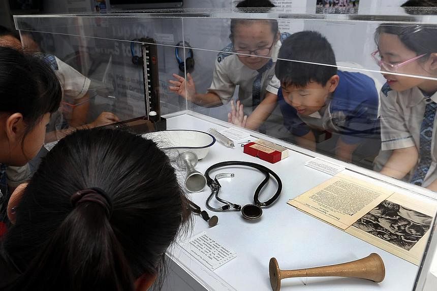 The National Heritage Board (NHB), in collaboration with the Museum Roundtable, has remodelled a truck and transformed it into a mobile dispensary which will house its travelling exhibition entitled 200 Years of Healthcare.&nbsp;-- ST PHOTO:&nbsp;LAU
