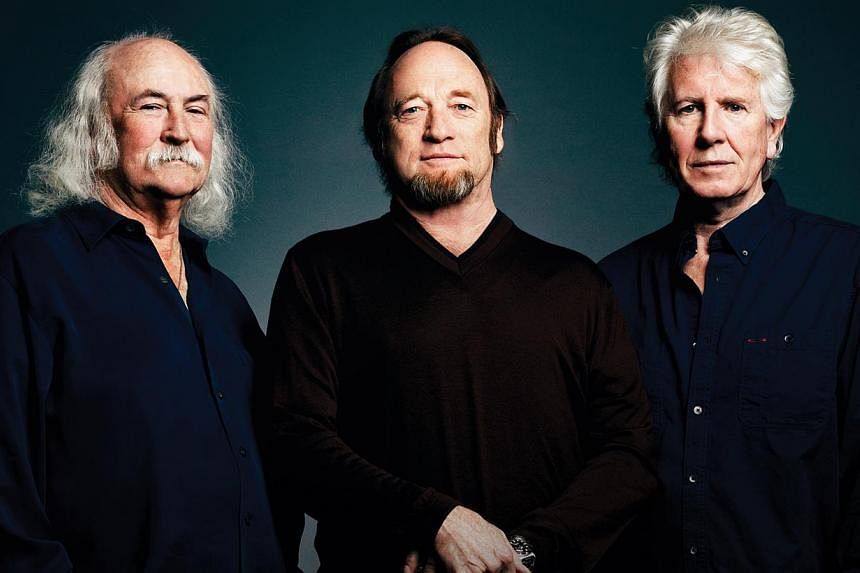 The concert in March will be the first time the iconic group Crosby, Stills &amp; Nash, made up of (from left) David Crosby, Stephen Stills and Graham Nash, will perform in Singapore.-- PHOTO: ELEANOR STILLS