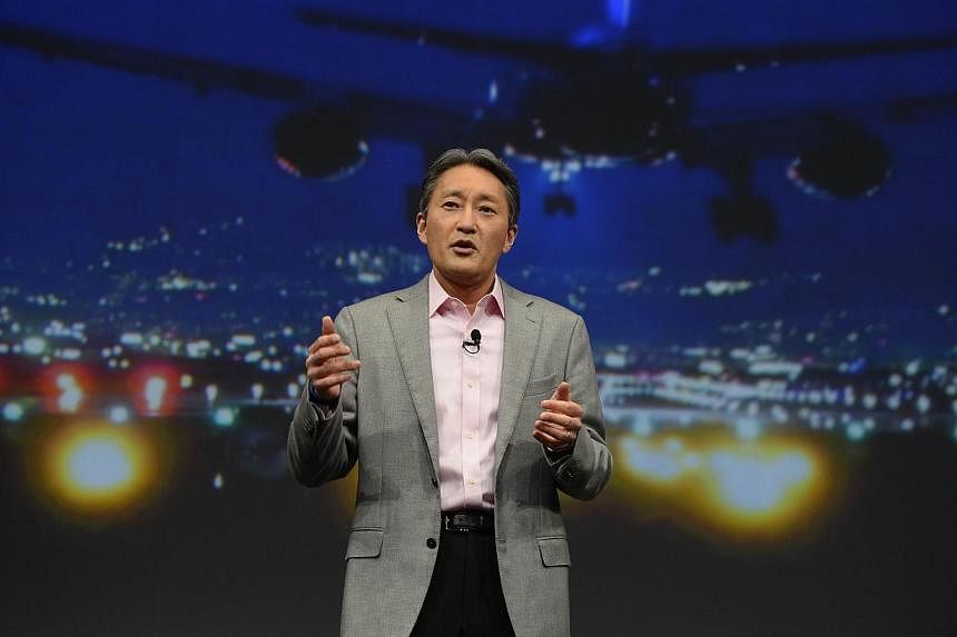 Sony CEO Kazuo Hirai speaking at the Sony press conference at the 2015 Consumer Electronics Show in Las Vegas, Nevada on Jan 5, 2015. Mr Hirai on Monday spoke for the first time publicly about the cyber attack that derailed the launch of controversia