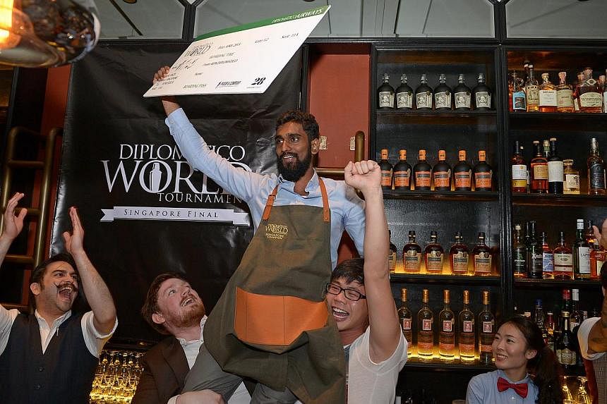 Bartender Vijay Mudaliar from Ann Siang Hill's Operation Dagger concocted a&nbsp;rum-based cocktail, which was inspired by the Japanese occupation of Singapore in the 1940s, to beat eight other competitors at the Diplomatico World Tournament Singapor