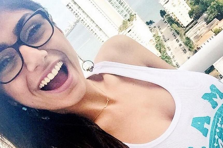 Lebanese-born porn star Mia Khalifa (above, in a picture posted to Instagram), who is&nbsp;living in the US, has stirred fierce debate back home after her rise to fame split social media users in liberal-yet-conservative Lebanon. -- PHOTO: INSTAGRAM