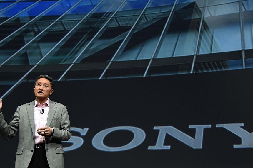 Sony President and CEO Kazuo Hirai speaking during the Sony press conference at the 2015 Consumer Electronics Show in Las Vegas, Nevada, on Monday. -- PHOTO: AFP