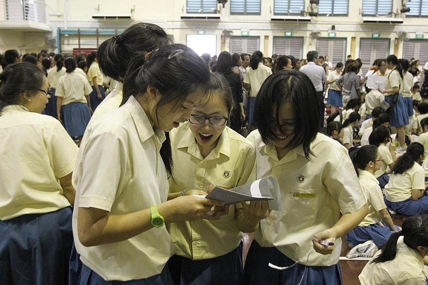 School candidates may collect their results from their schools at 2pm next Monday. -- PHOTO: ST FILE