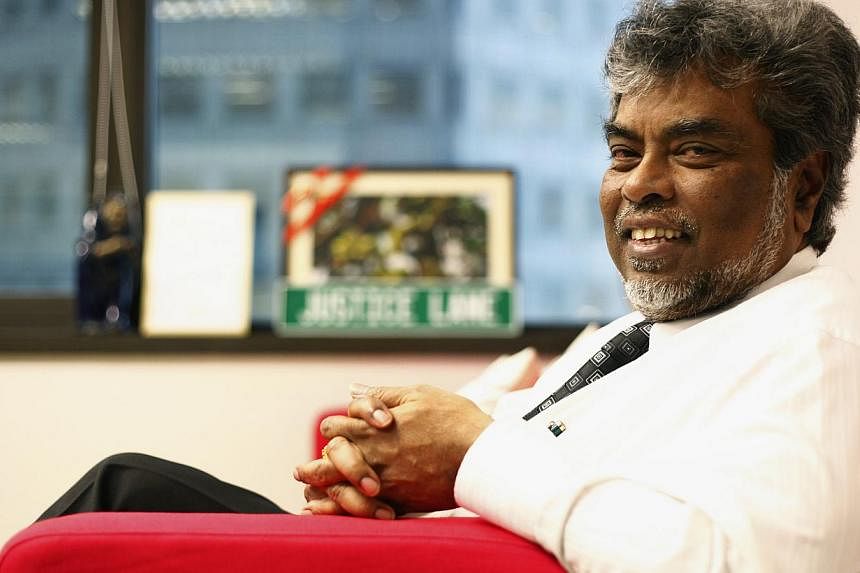 Criminal lawyer Subhas Anandan had taken on more than 2,500 cases and earned a reputation for defending notorious criminals, many a time pro bono. -- PHOTO: ST FILE