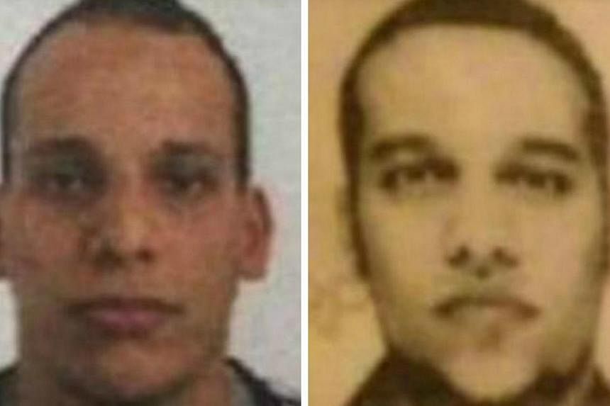 Cherif and Said Kouachi (left to right) have been identified by French police as two of the three gunmen in the terror attack. A third gunman, Hamyd Mourad, is not pictured here.