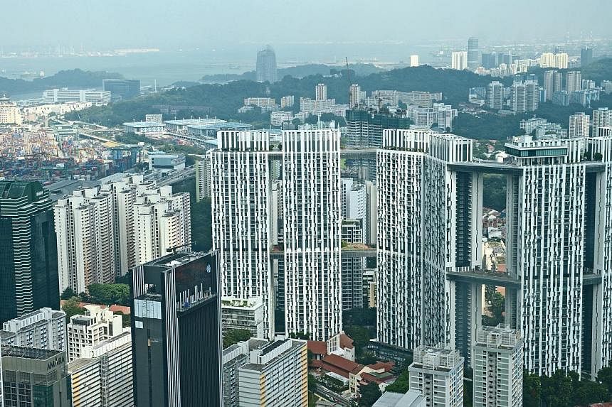 Aerial view of The Pinnacle@Duxton. A second unit of the iconic Housing Board project at Tanjong Pagar has been sold on the resale market. -- ST PHOTO: JAMIE KOH