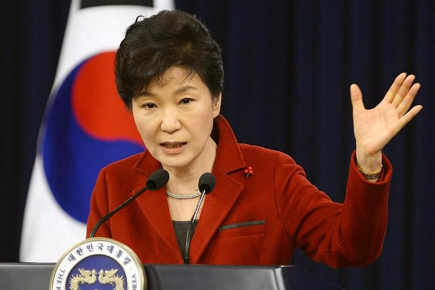 South Korean President Park Geun Hye said on Monday, Jan 12, 2015, she had yet to see The Interview - the Hollywood comedy about a CIA plot to assassinate North Korean leader Kim Jong Un. -- PHOTO: EPA