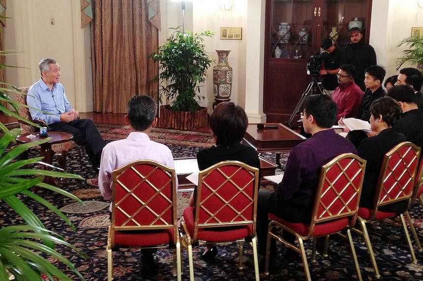 Interview with Prime Minister Lee Hsien Loong at the Istana on Jan 14, 2015. -- ST PHOTO:&nbsp;ALPHONSUS CHERN
