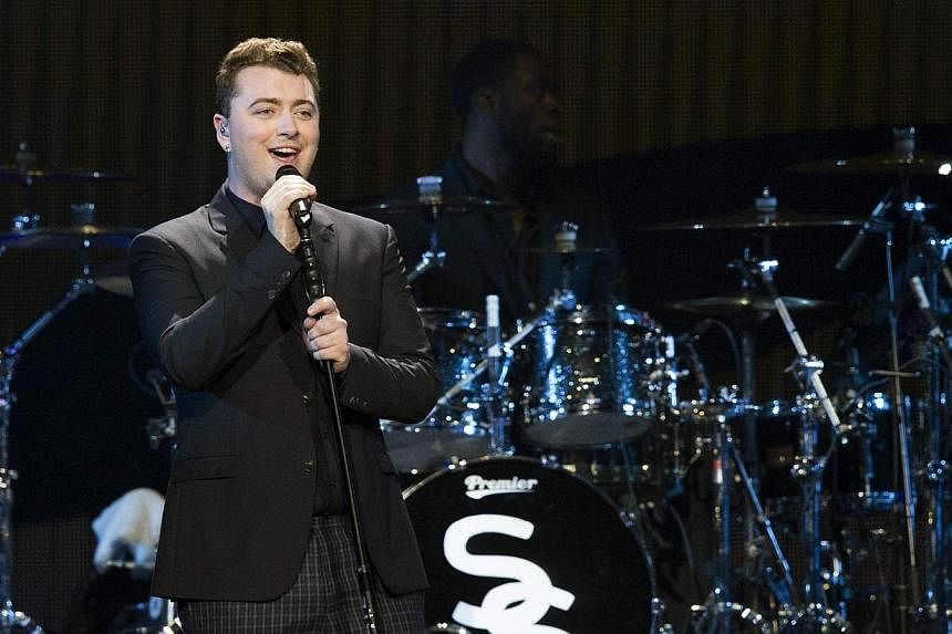 Singer Sam Smith performing at the during KIIS FM's Jingle Ball 2014 at Staples Center in Los Angeles on Dec 5, 2014. The soul singer is up for the Brit Awards, Britain's equivalent of the Grammys, in five categories. -- PHOTO: REUTERS