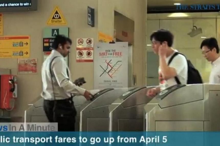In today's News In A Minute, we look at how bus and train fares will go up by 2.8 per cent, or between 2 and 5 cents per trip, from April 5.&nbsp;-- SCREENGRAB FROM RAZORTV