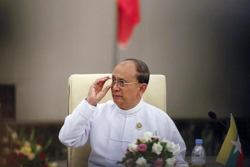 Myanmar's President Thein Sein waits for delegates to arrive for the 17th ASEAN-China Summit during the 25th ASEAN Summit in Naypyitaw on Nov 13, 2014. -- PHOTO: REUTERS