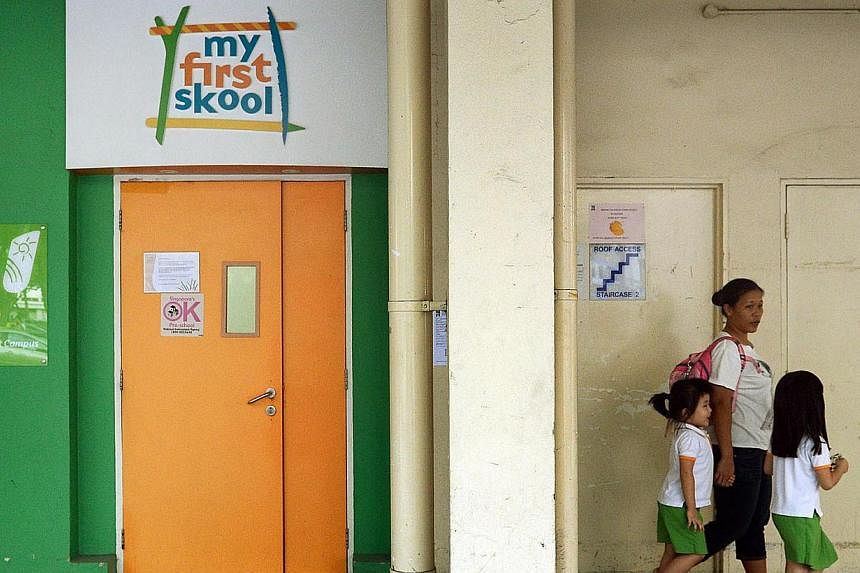 NTUC First Campus' My First Skool will be introducing a new four-hour kindergarten programme in January 2016. -- PHOTO: ST FILE