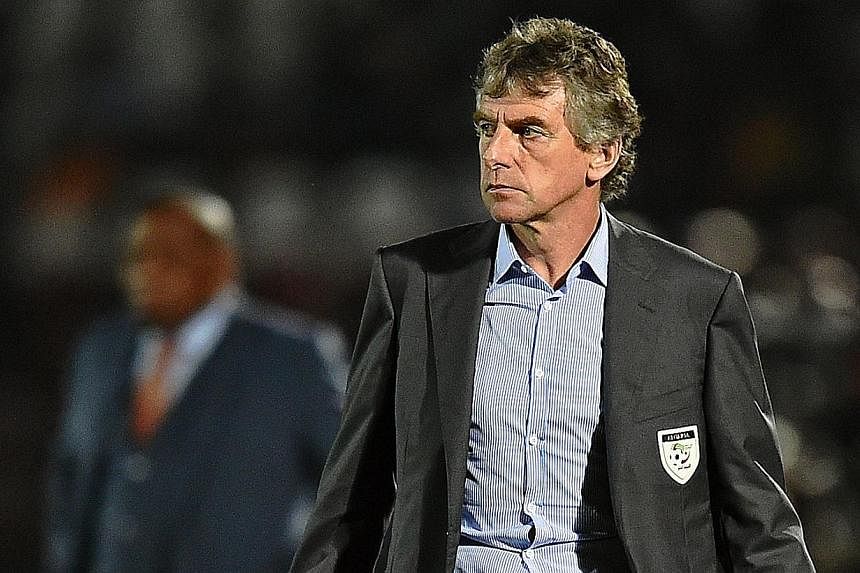 Algeria's coach Christian Gourcuff at the 2015 African Cup of Nations group C football match between Algeria and South Africa in Mongomo on Jan 19, 2015. -- PHOTO: AFP