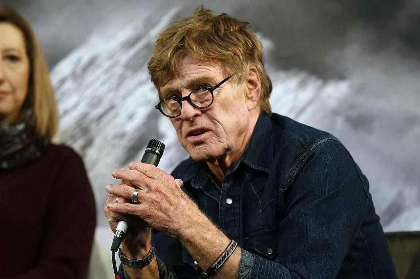 Robert Redford addresses the media at an opening day news conference for the Sundance Film Festival at the Egyptian Theatre in Park City, Utah on Jan 22, 2015.&nbsp;The Sundance Film Festival opened on Thursday with movie legend Robert Redford procla
