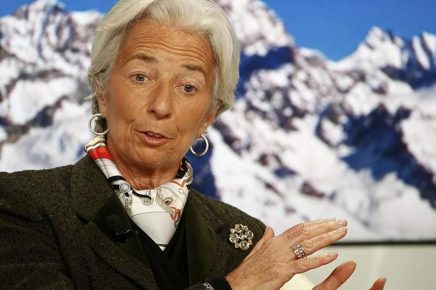 IMF managing director Christine Lagarde speaks at the Ending the Experiment event in the Swiss mountain resort of Davos Jan 22, 2015.&nbsp;It was supposed to be a serious debate about the merits of monetary stimulus, but instead a panel in Davos on T