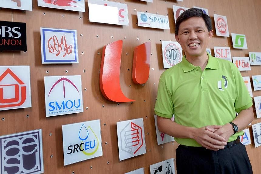 Mr Chan Chun Sing at NTUC Centre yesterday, where he met union leaders. In his new role as NTUC deputy secretary-general, he will strive to strengthen links between workers, businesses and the Government, armed with the courage of conviction that he 