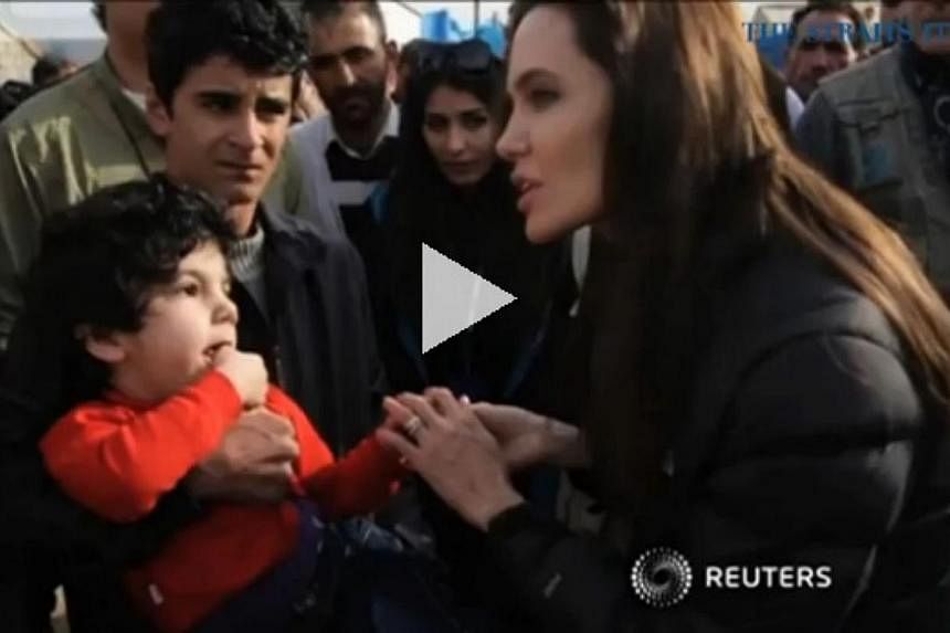 Speaking from the Kurdistan Region of Iraq, actress Angelina Jolie made an urgent appeal to the world to help refugees in Iraq and Syria. -- PHOTO: SCREENGRAB FROM VIDEO
