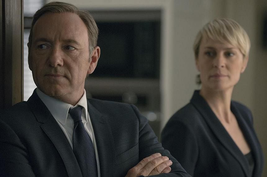 House Of Cards stars Kevin Spacey as the manipulative and scheming US President Frank Underwood and Robin Wright as his equally ambitious wife. -- PHOTO: MRC II DISTRIBUTION COMPANY&nbsp;